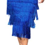 Choichic Women's Elegant High Waisted Midi Skirts Elastic Waist Tassel Skirt Slim Fit Knee Length Long Pencil Skirt